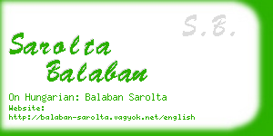 sarolta balaban business card